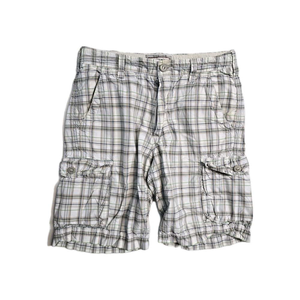 Express Men's Cargo  Plaid Shorts Y2K  32 Cotton